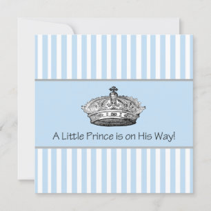 Invitación Bebé Blue Stips Prince Baby Boy Shower