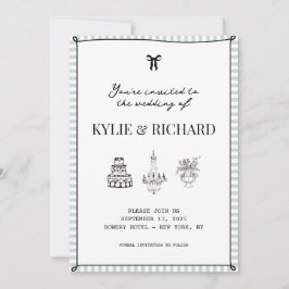 Invitación Bebé Blue Striped Edge Save the Date