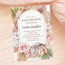 Invitación Bebé Boho Bebé Animal Derramando Leche Bebé Brunch