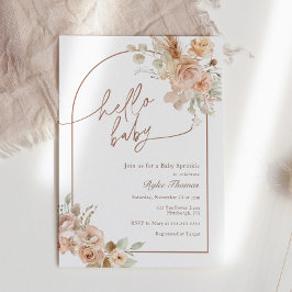 Invitación Bebé Boho Pampas Bebé Sprinkle Arch