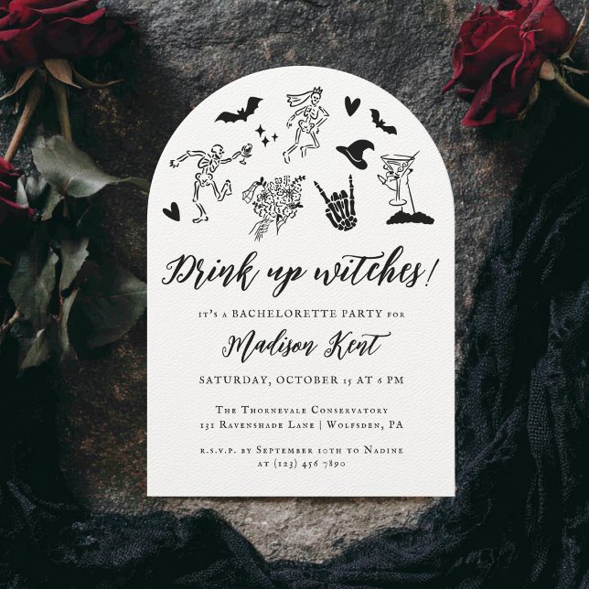 Invitación ¡Bebe brujas! Spooky Whimsical Bachelorette (Subido por el creador)