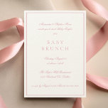 Invitación Bebé Brunch Elegante caligrafía formal rosa<br><div class="desc">Celebra la llegada de tu pequeño en estilo con nuestra elegante caligrafía formal de bebé Brunch Invitación rosa! Con un sofisticado guión caligráfico en un suave fondo rosado, esta invitación establece el tono para una moda y una reunión sentida. Diseñado para los padres que alojan un brunch especial para presentar...</div>