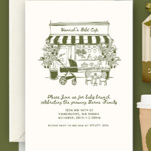 Invitación Bebe Cafe baby está en preparación BAB temátic