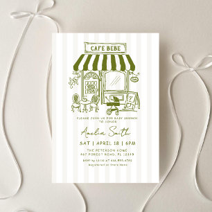 Invitación Bebe Cafe Hogar Café temático Ducha bebé