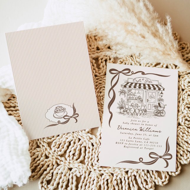 Invitación Bebe Café Tema Parisino Bow Café Baby Shower (Subido por el creador)
