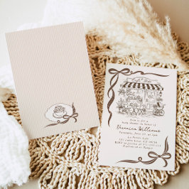 Invitación Bebe Café Tema Parisino Taza de Café Fiesta de Beb