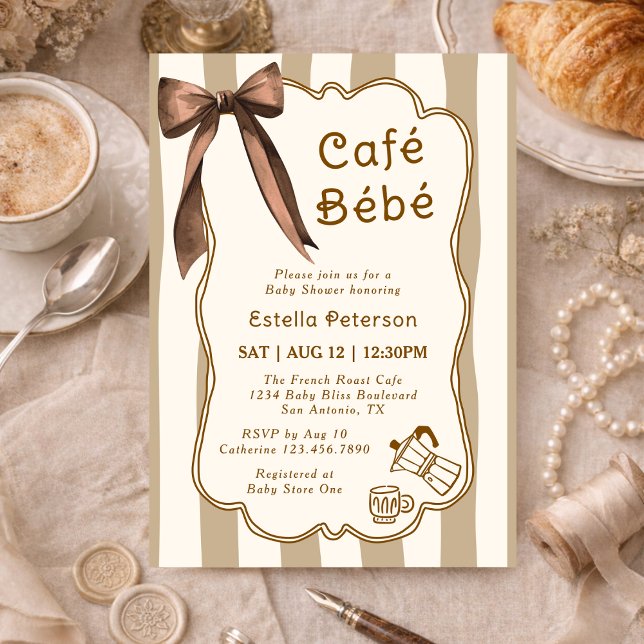 Invitación Bebé Café Tienda de Café Francés Temática de Baby  (Subido por el creador)