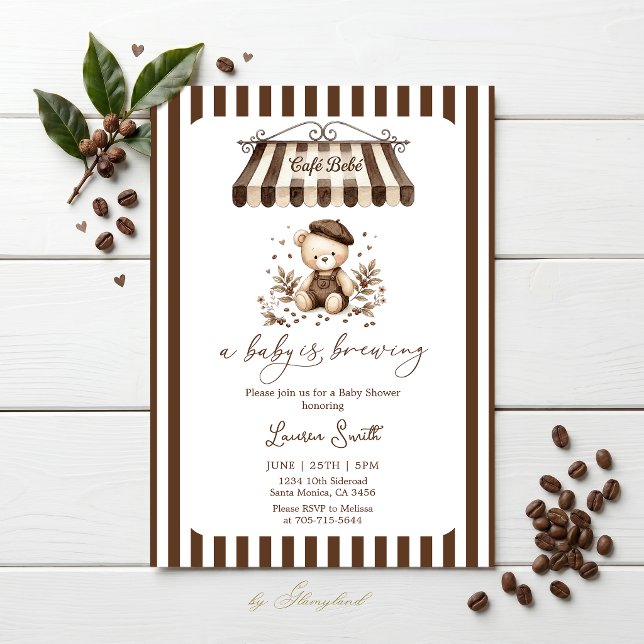 Invitación Bebe Café, Un bebé está en camino Fiesta de Bebé (Subido por el creador)