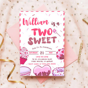 Invitación Bebé Candy Two Sweet Fiesta
