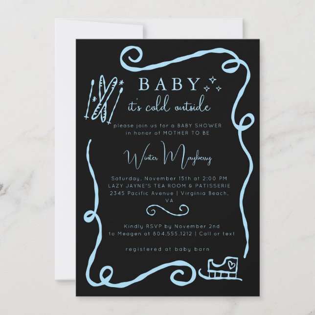 Invitación Bebé caprichoso hace frío fuera de Baby Shower (Anverso)