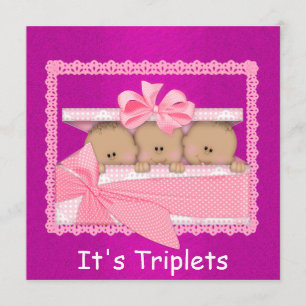 Invitación Bebé CHICA afroamericano triplea Baby Shower