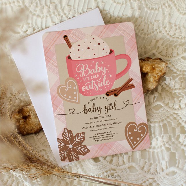 Invitación Bebé Chica Baby Shower de chocolate caliente (Subido por el creador)