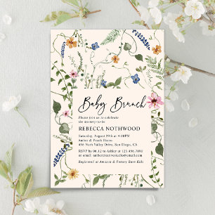 Invitación Bebé Chica Brunch  Floral Rubor Pink Boho