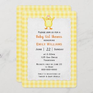 Invitación Bebé Chica Con Ducha