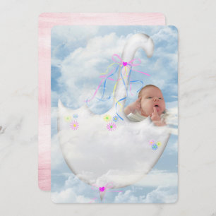 Invitación Bebé Chica Ducha bebé en las nubes