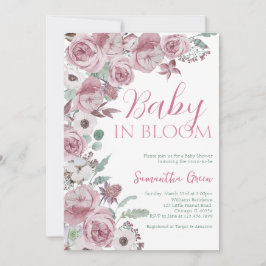 Invitación Bebé chica en Bloom Baby Shower