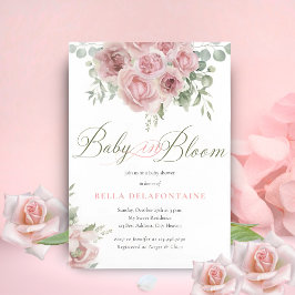 Invitación Bebé chica en Bloom Baby Shower
