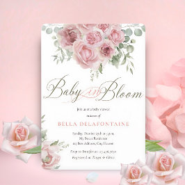 Invitación Bebé chica en Bloom Baby Shower