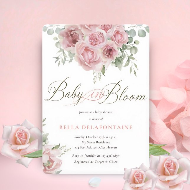 Invitación Bebé chica en Bloom Baby Shower (Subido por el creador)