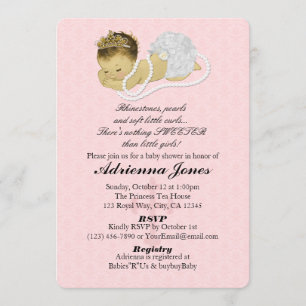 Invitación Bebé Chica invita a la princesa PINK 147