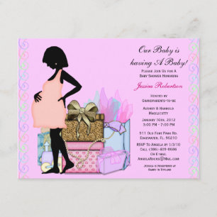 Invitación Bebé Chica, Rosa Corta,