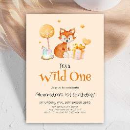 Invitación Bebé Chica Salvaje Un Primer Cumpleaños