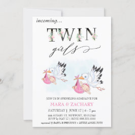 Invitación *~* Bebé chica SPRINKLE Twins Storm
