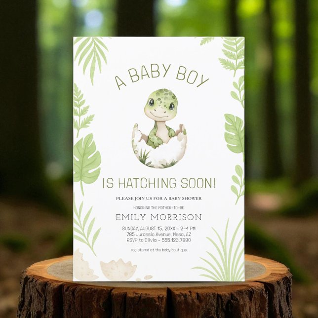 Invitación Bebé Chorre Cute Dinosaurio Hatching pronto (Subido por el creador)