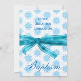 Invitación Bebé Christening Blue Stars B561