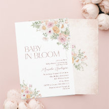 Bebé color agua elegante en flores rosadas B