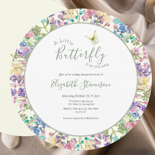 Invitación Bebé Colorido en Floración Fiesta de Bebé Floral 