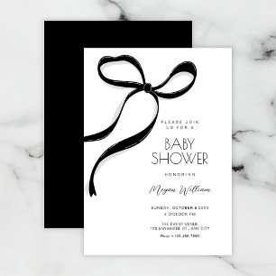 Invitación Bebé con arco negro