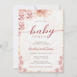 Invitación Bebé con código boho Sprinkle Beige Tan Sexo Neutr