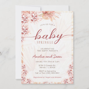 Invitación Bebé con código boho Sprinkle Beige Tan Sexo Neutr