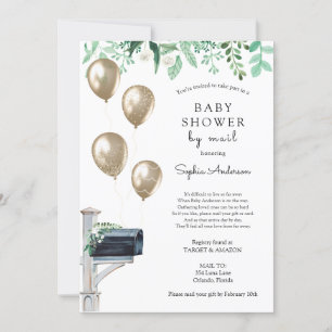 Invitación Bebé con ducha a larga distancia por correo