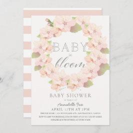 Invitación Bebé con flores de cerezo en Baby Shower, Chica de