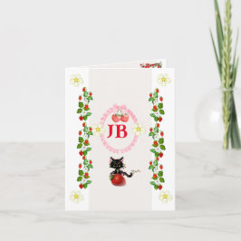 Invitación Bebé con Monograma Personalizado de Fresa