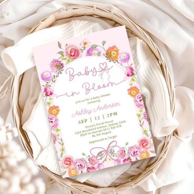 Invitación Bebé con sabor a flor rosa en ducha de Chica en fl (Subido por el creador)