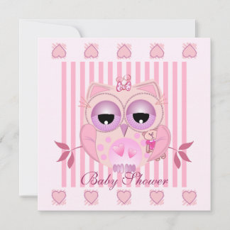 Invitación Bebé con una linda nena Lechuza