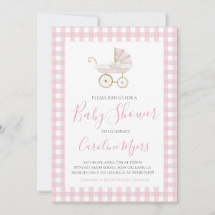 Invitación Bebé con vinagre rosada, bebé, niña ducha