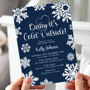 Invitación Bebé Copo de Nieve Está Frío Afuera Ducha de Bebé