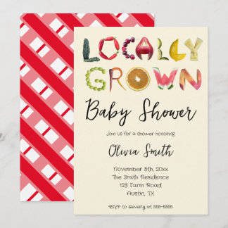 Invitación Bebé crecido localmente | Baby Shower del mercado