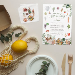 Invitación Bebé crecido localmente | Baby Shower del mercado 