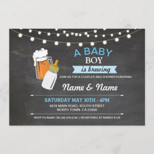 Invitación Bebé criando duchas Cervezas Blue Chalk Invitado
