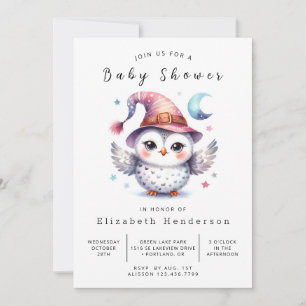 Invitación Bebé Cumpleaños Personalizado Búho Pastel