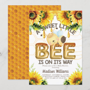 Invitación Bebé de abeja de miel Super lindo