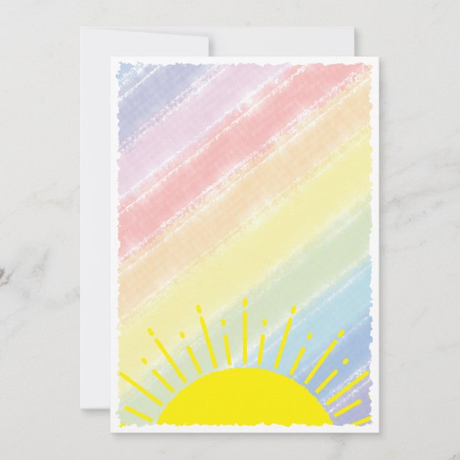 Invitación Bebé de acuarela Pastel Rainbow  (Anverso)