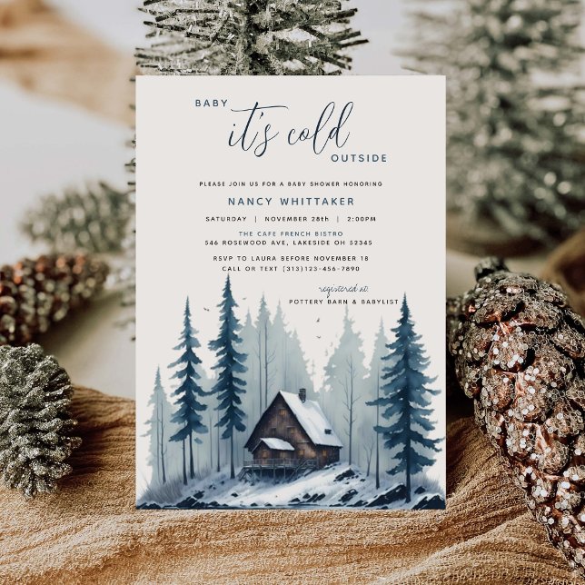 Invitación Bebé de algodón de invierno hace frío fuera de Bab (Subido por el creador)