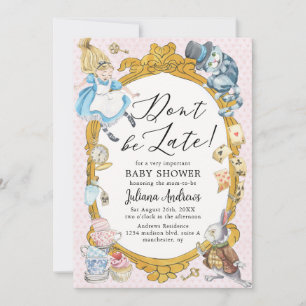 Invitación Bebé de Alicia en el País de las Maravillas Shower