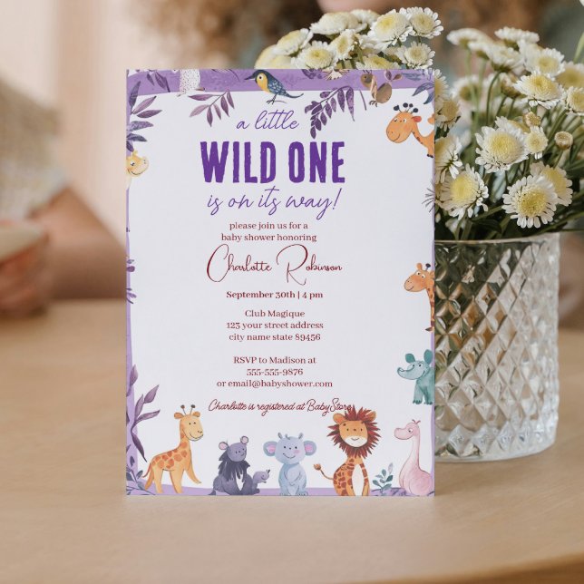 Invitación Bebé de animales de la jungla (Subido por el creador)